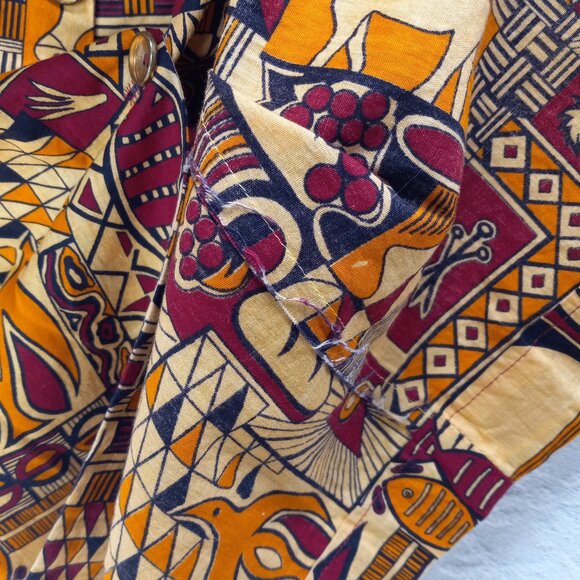 Unique One Of A Kind Hand Made Ethnic African Print Tunic  Sz S-M (T-382) - Picture 11 of 11